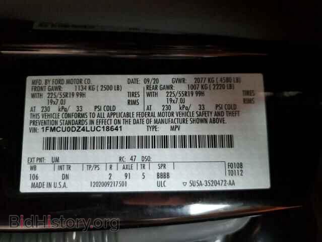 2020 FORD ESCAPE - VIN: 1FMCU0DZ4LUC18641 - Фото 13