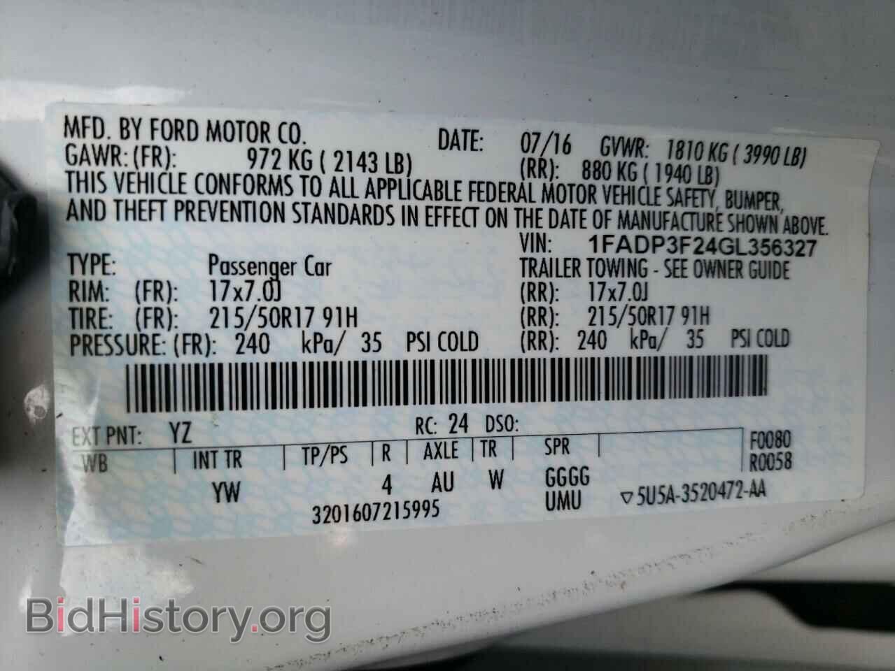 2016 FORD FOCUS - VIN: 1FADP3F24GL356327 - Фото 12