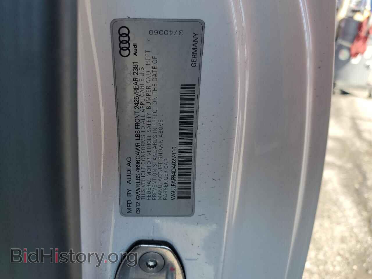 2013 AUDI A5 - VIN: WAULFAFR4DA027416 - Фото 12