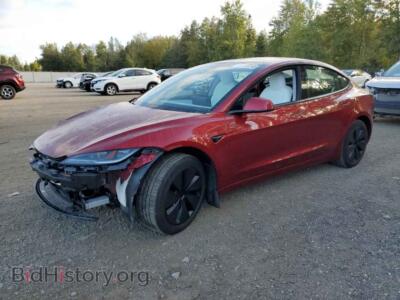2024 Tesla MODEL 3, red — VIN LRW3E7FA9RC136319, Copart