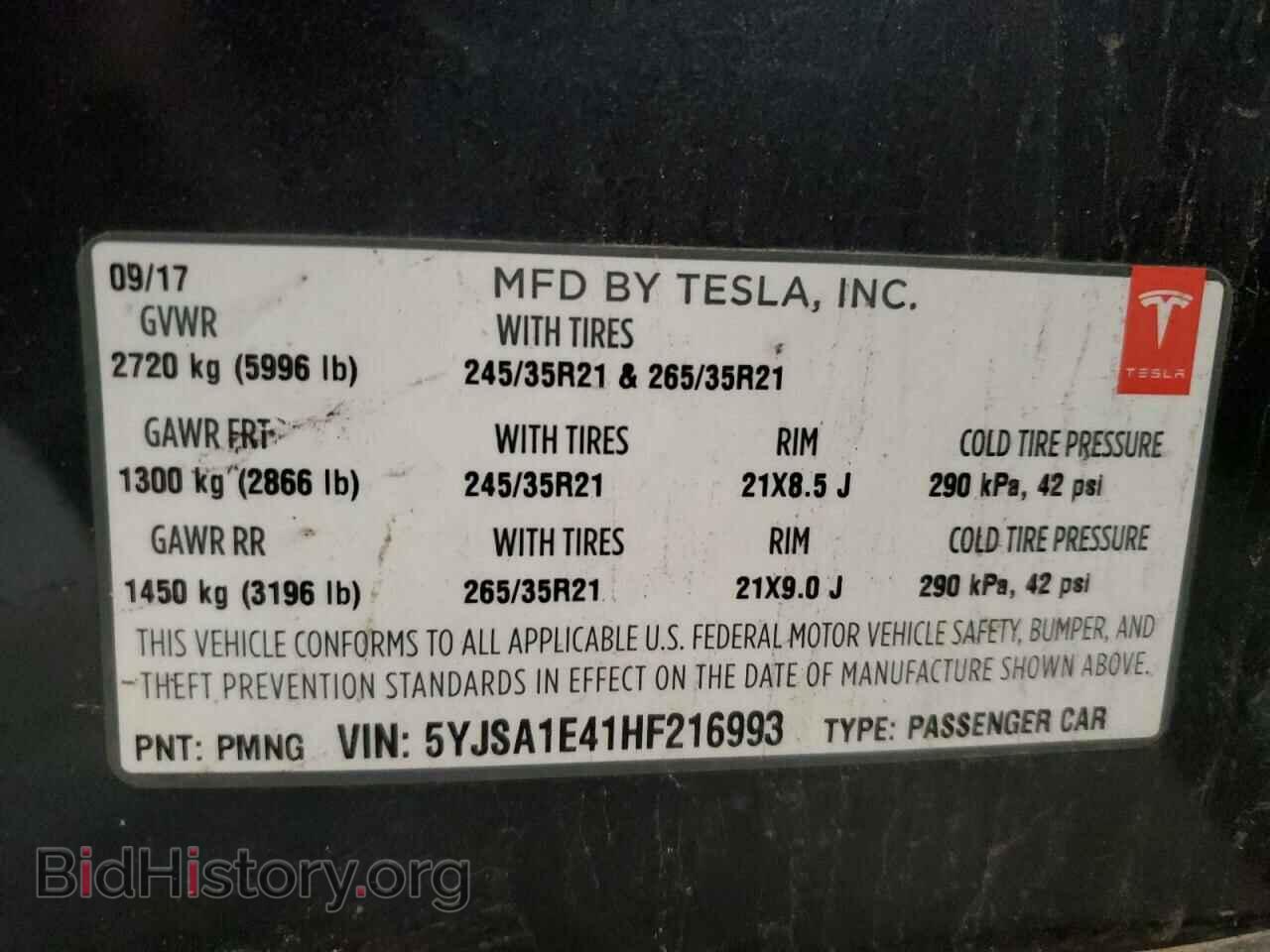 2017 TESLA MODEL S - VIN: 5YJSA1E41HF216993 - Photo 13