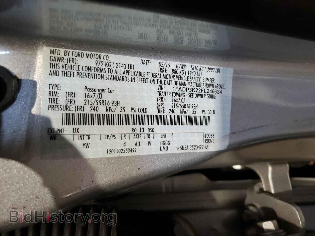 2015 FORD FOCUS - VIN: 1FADP3K22FL246624 - Photo 12