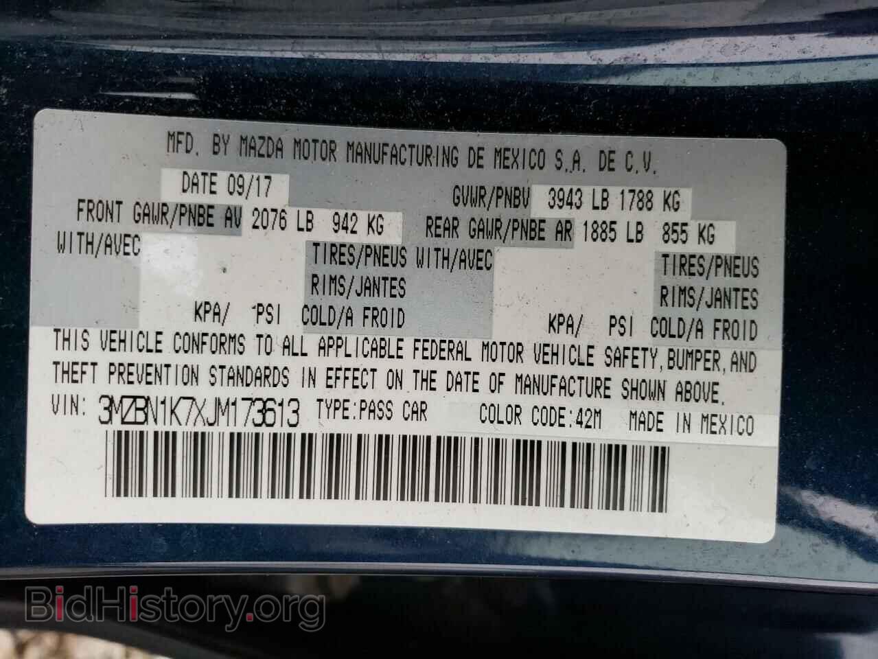 2018 MAZDA 3 - VIN: 3MZBN1K7XJM173613 - Фото 12