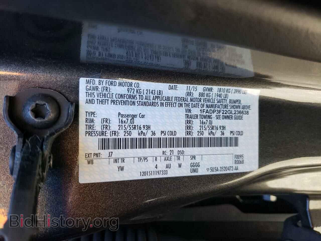 2016 FORD FOCUS - VIN: 1FADP3F22GL236638 - Фото 12