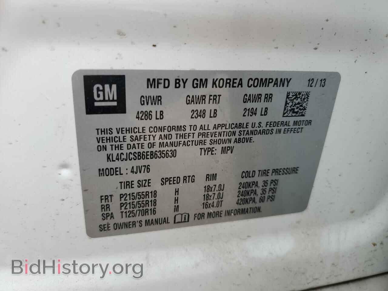 2014 BUICK ENCORE - VIN: KL4CJCSB6EB635630 - Photo 13