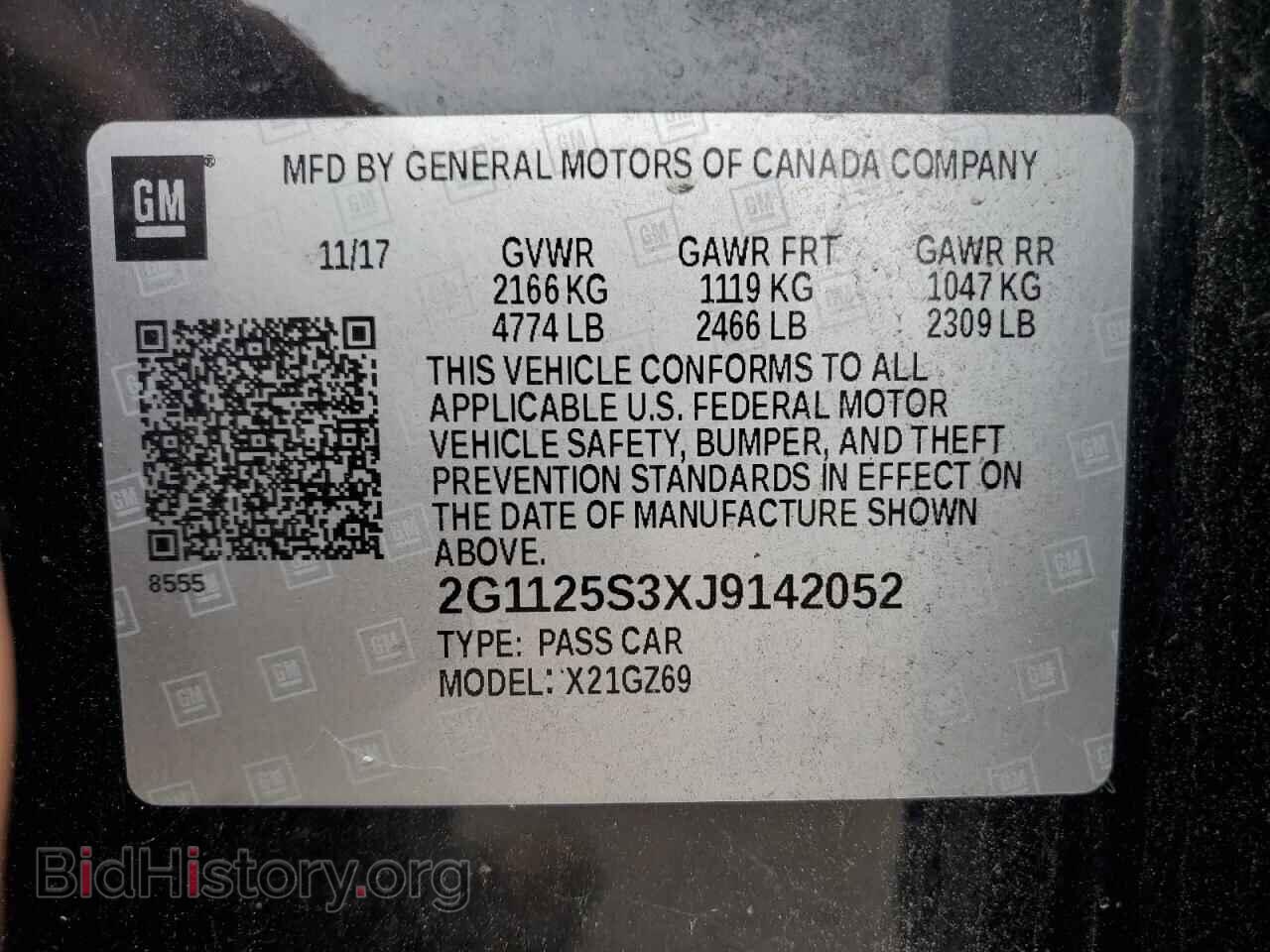 2018 CHEVROLET IMPALA - VIN: 2G1125S3XJ9142052 - Фото 13