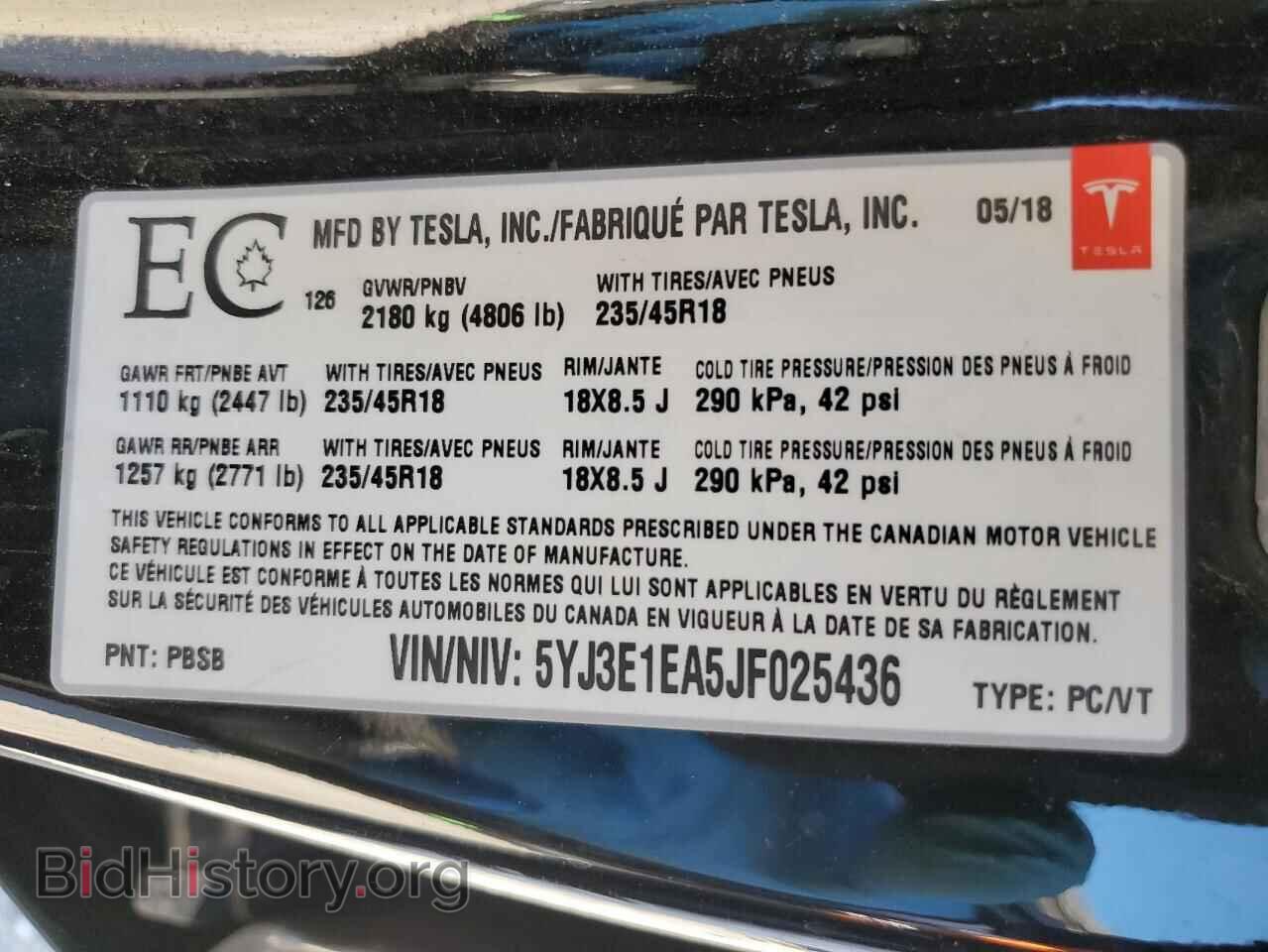 2018 TESLA MODEL 3 - VIN: 5YJ3E1EA5JF025436 - Фото 13