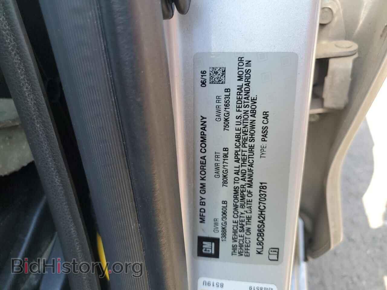 2017 CHEVROLET SPARK - VIN: KL8CB65A2HC703781 - Фото 12