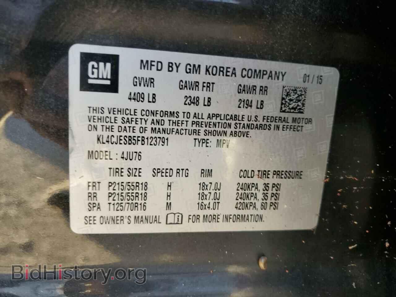 2015 BUICK ENCORE - VIN: KL4CJESB5FB123791 - Photo 13