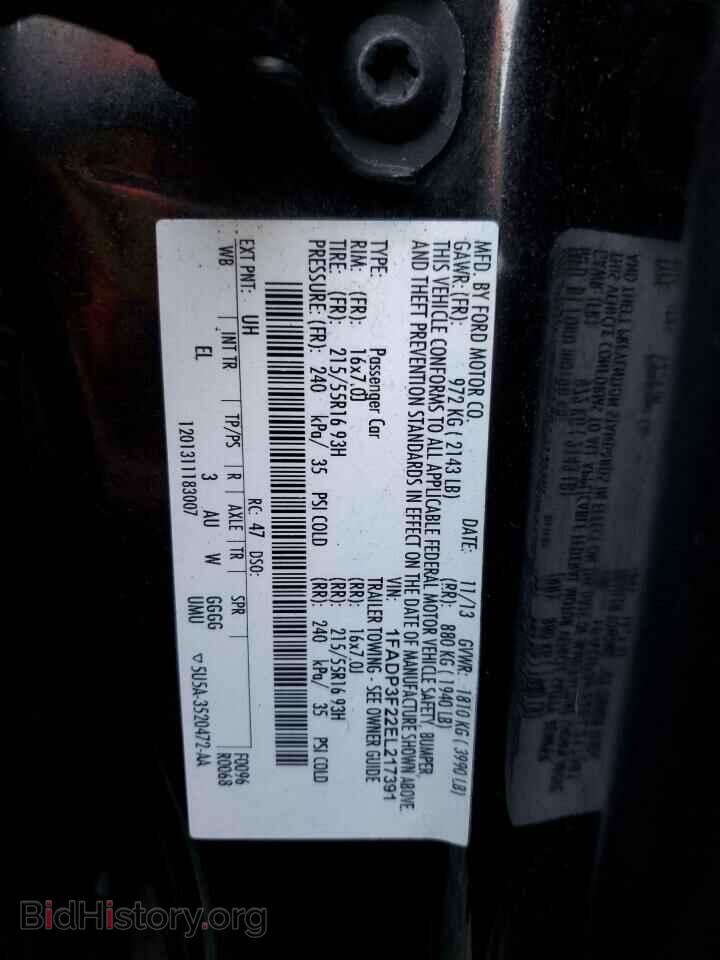 2014 FORD FOCUS - VIN: 1FADP3F22EL217391 - Фото 12
