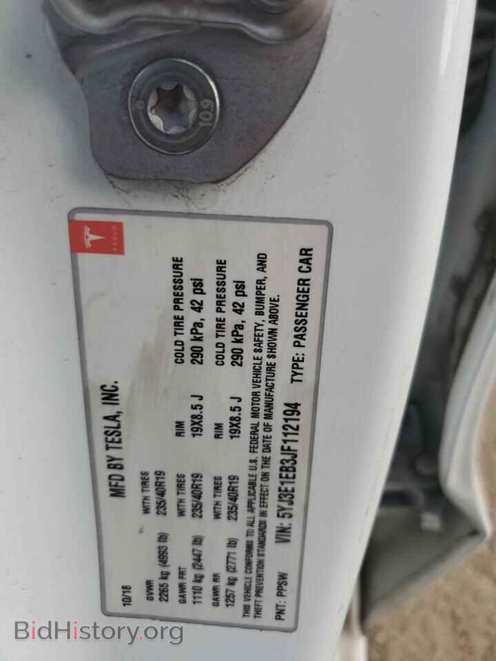 2018 TESLA MODEL 3 - VIN: 5YJ3E1EB3JF112194 - Photo 12