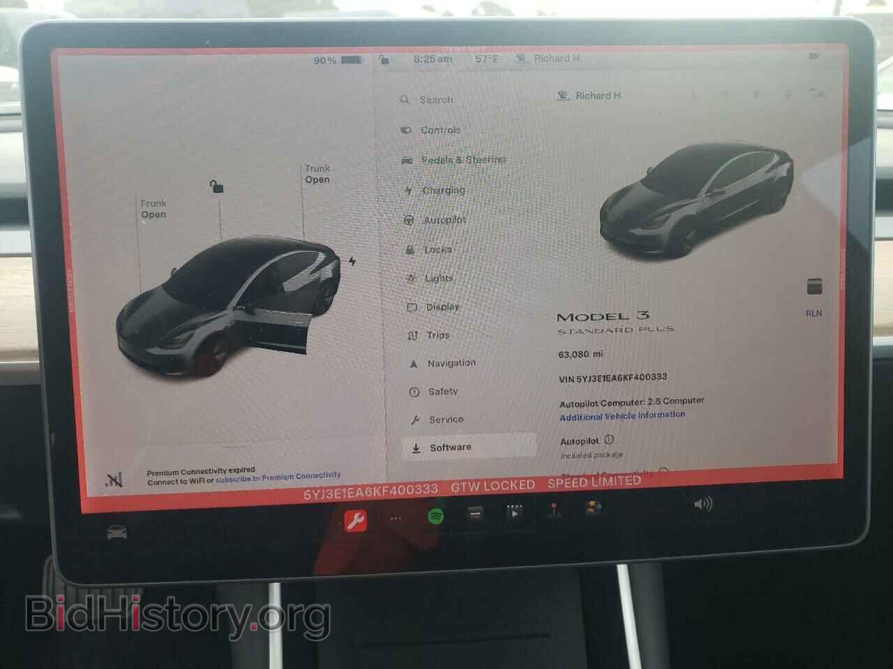 2019 TESLA MODEL 3 - VIN: 5YJ3E1EA6KF400333 - Фото 9