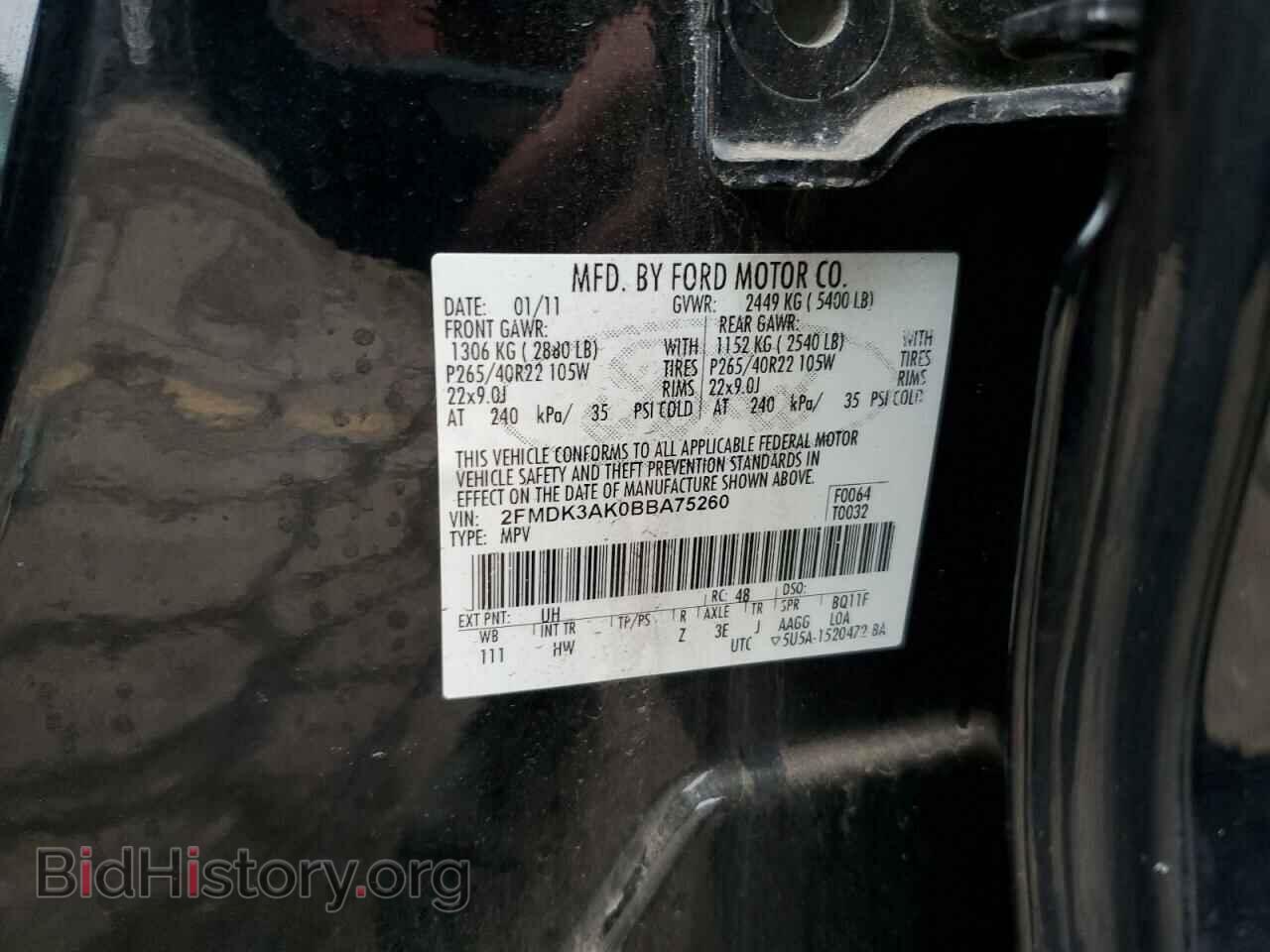 2011 FORD EDGE - VIN: 2FMDK3AK0BBA75260 - Фото 12