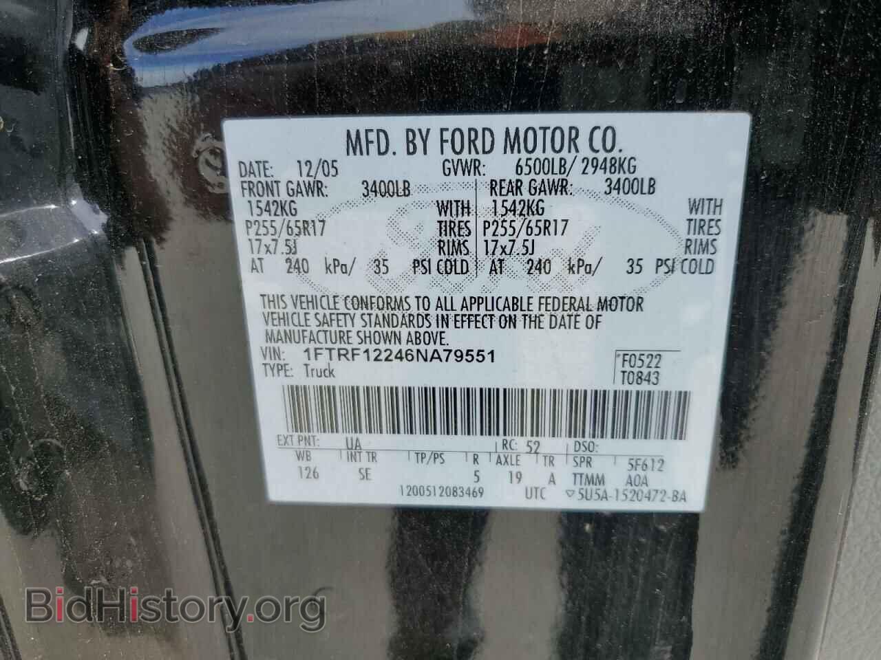 2006 FORD All Models - VIN: 1FTRF12246NA79551 - Photo 12