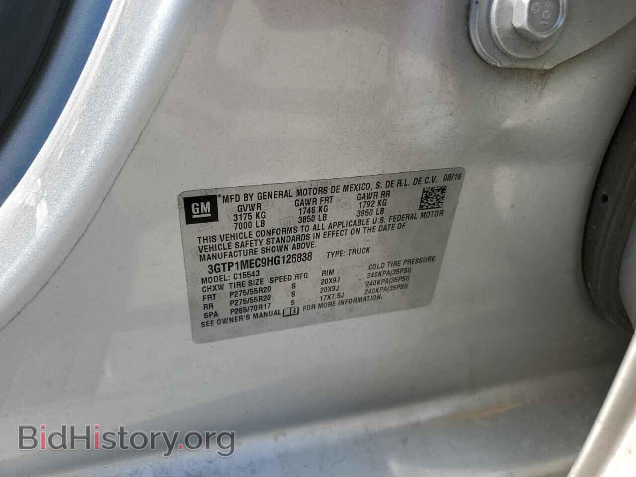 2017 GMC SIERRA - VIN: 3GTP1MEC9HG126838 - Фото 12