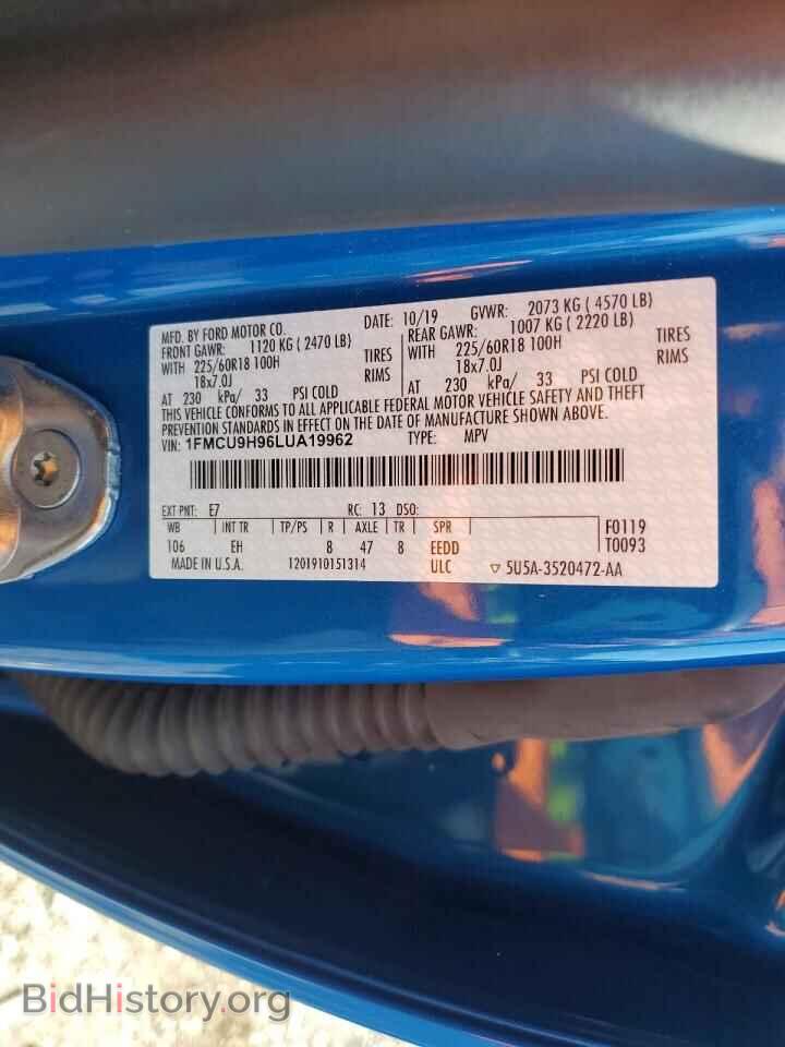 2020 FORD ESCAPE - VIN: 1FMCU9H96LUA19962 - Photo 13