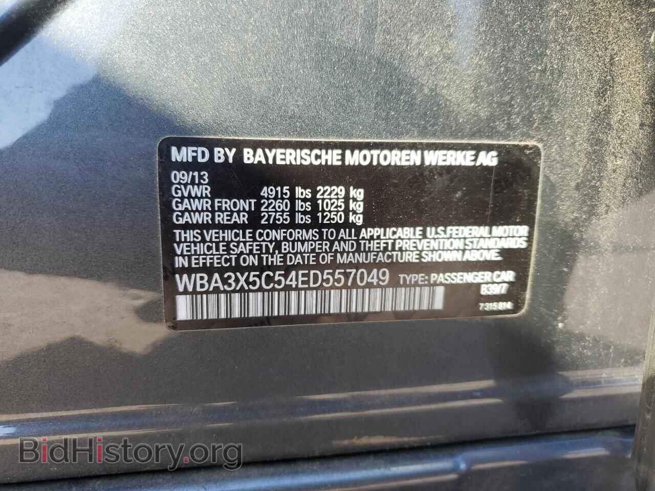 2014 BMW 3 SERIES - VIN: WBA3X5C54ED557049 - Фото 14