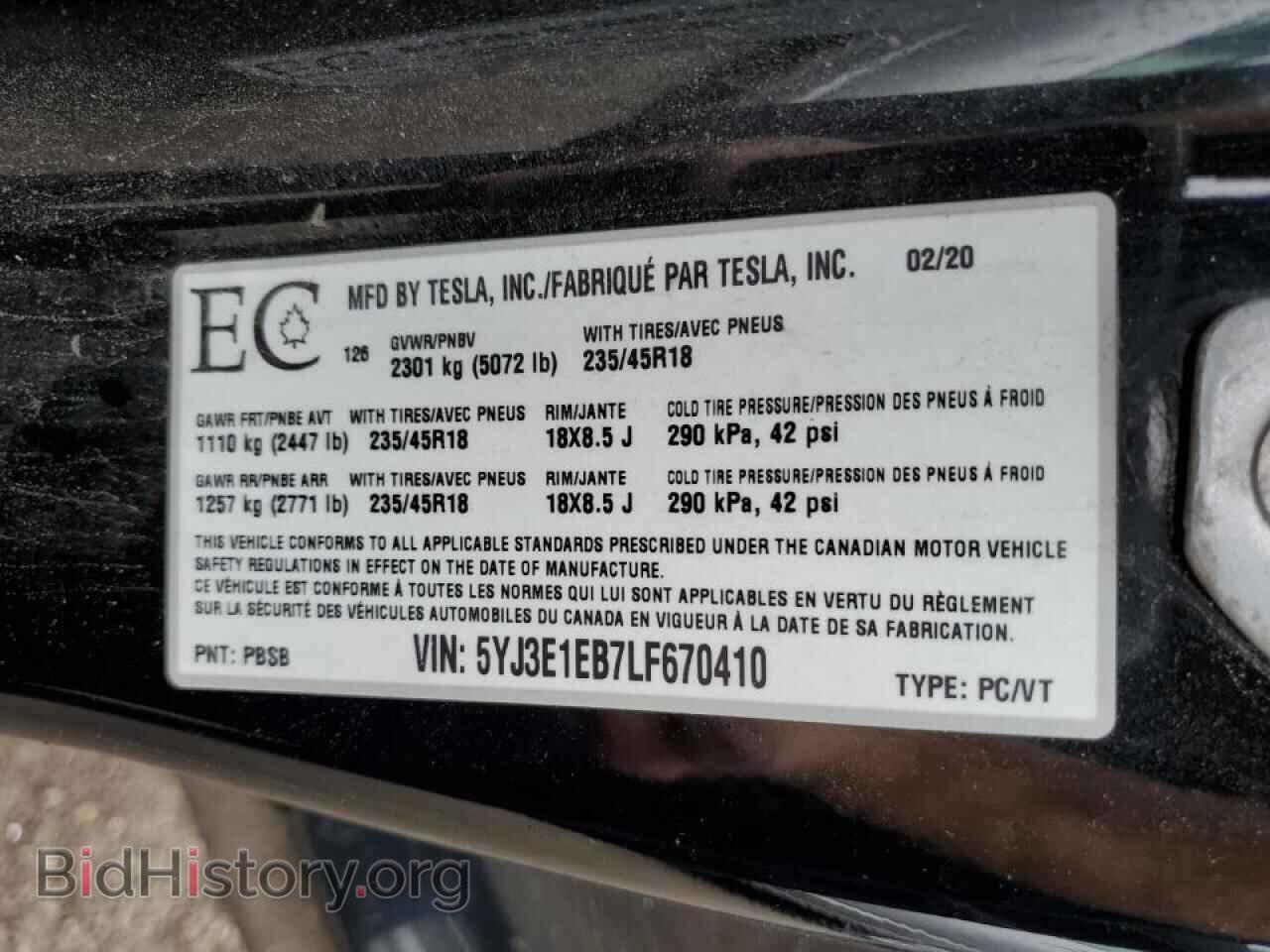 2020 TESLA MODEL 3 - VIN: 5YJ3E1EB7LF670410 - Photo 12