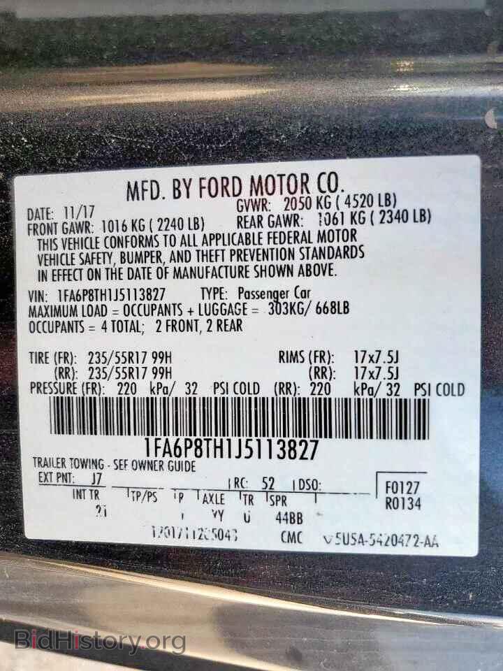 2018 FORD ALL Models - VIN: 1FA6P8TH1J5113827 - Фото 13