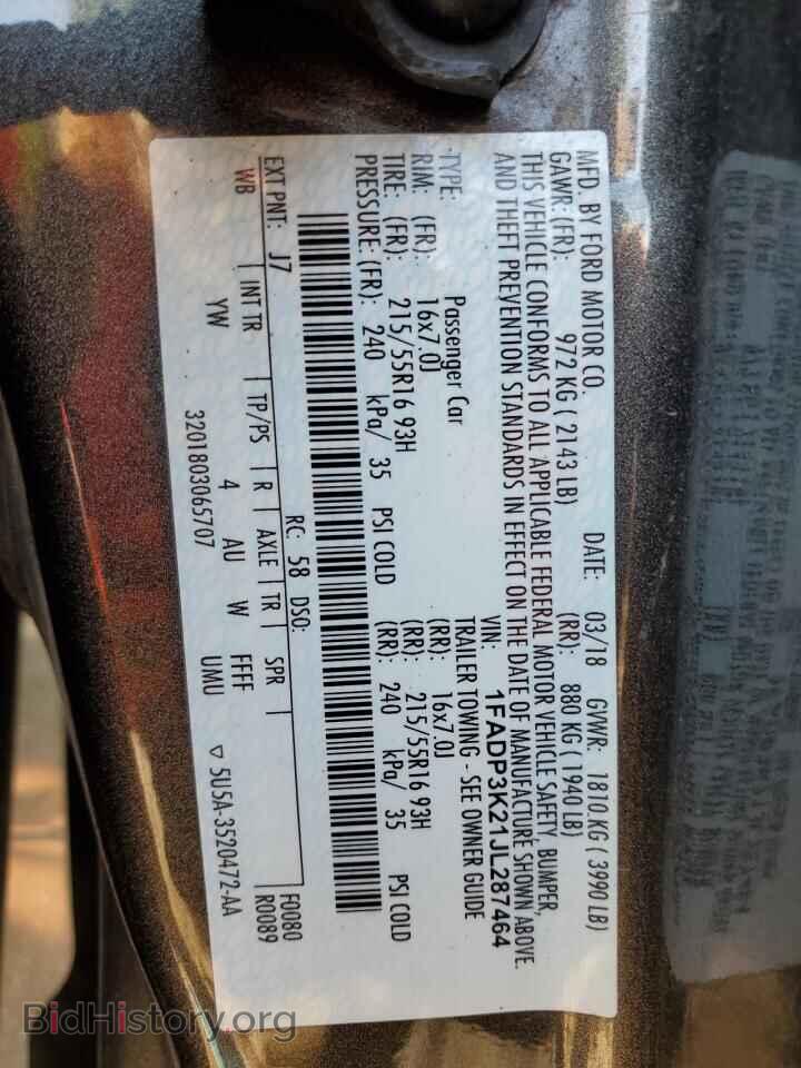 2018 FORD FOCUS - VIN: 1FADP3K21JL287464 - Фото 12