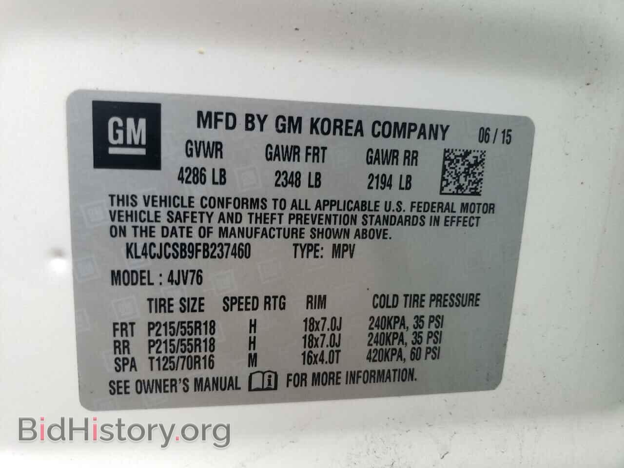 2015 BUICK ENCORE - VIN: KL4CJCSB9FB237460 - Photo 14
