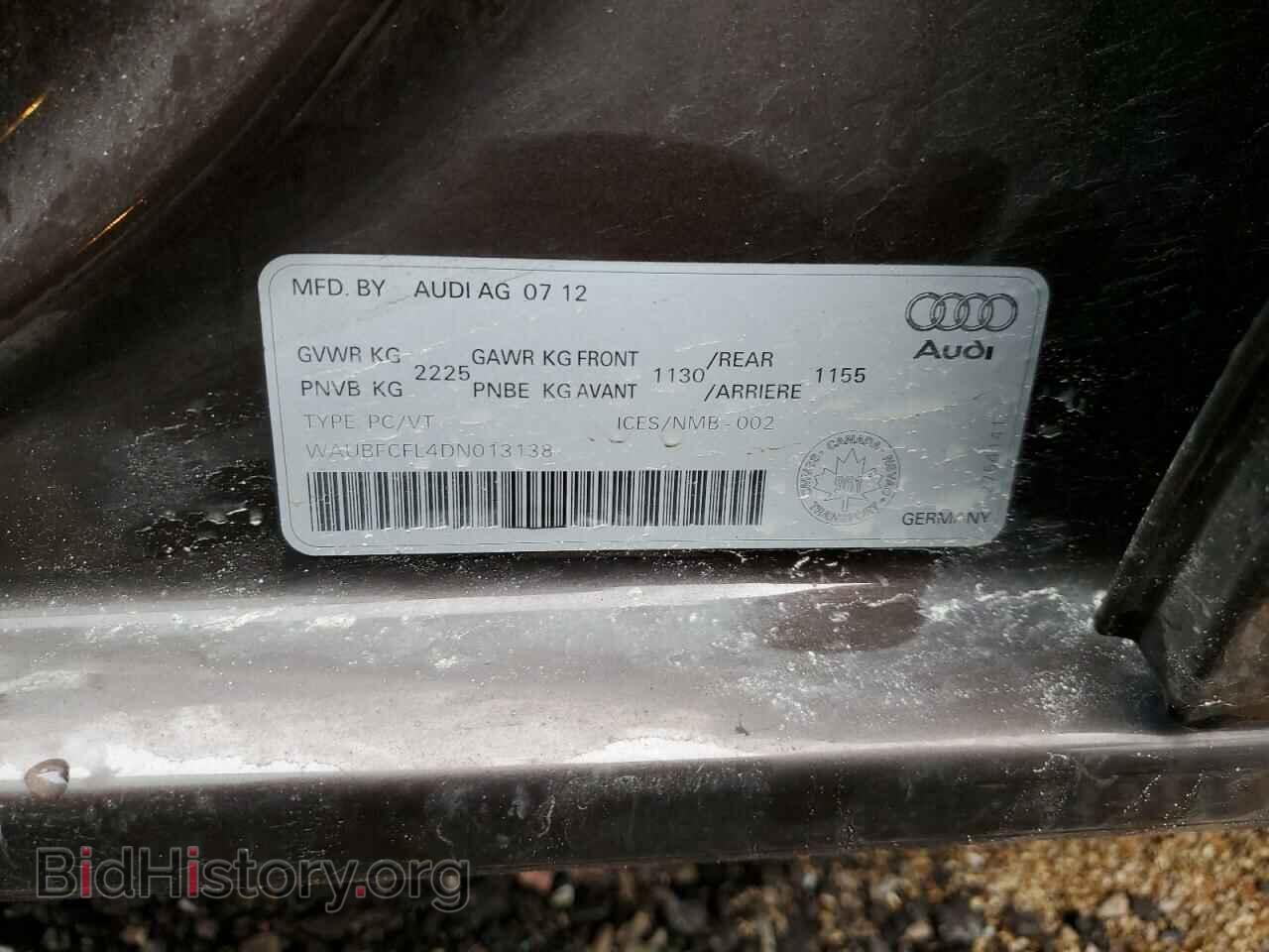 2013 AUDI A4 - VIN: WAUBFCFL4DN013138 - Фото 12