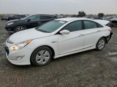 2011 Hyundai SONATA Hybrid, белый — VIN KMHEC4A46BA003452, Copart