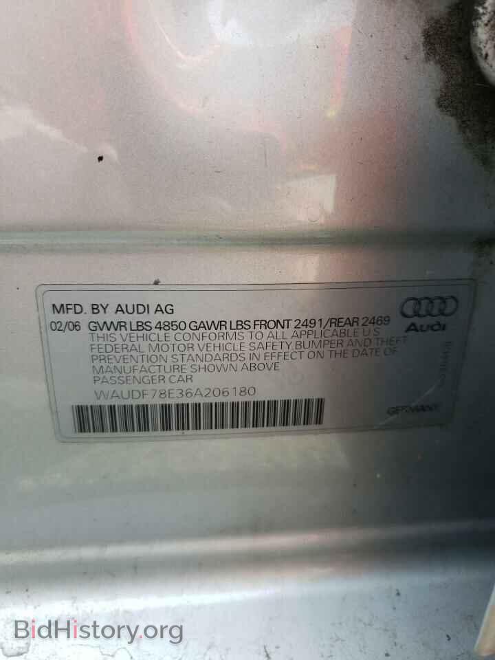 2006 AUDI A4 - VIN: WAUDF78E36A206180 - Фото 13