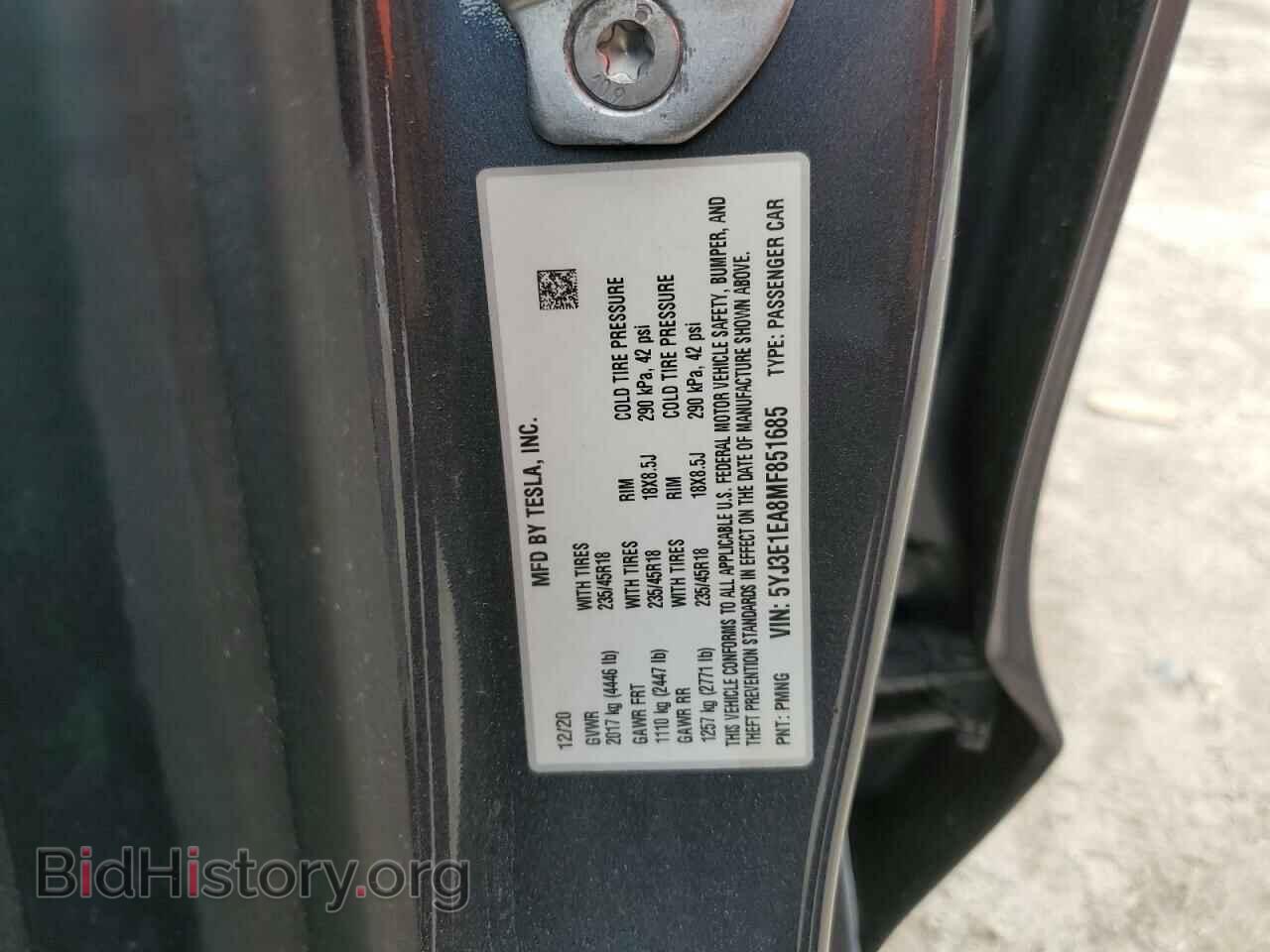2021 TESLA MODEL 3 - VIN: 5YJ3E1EA8MF851685 - Photo 12