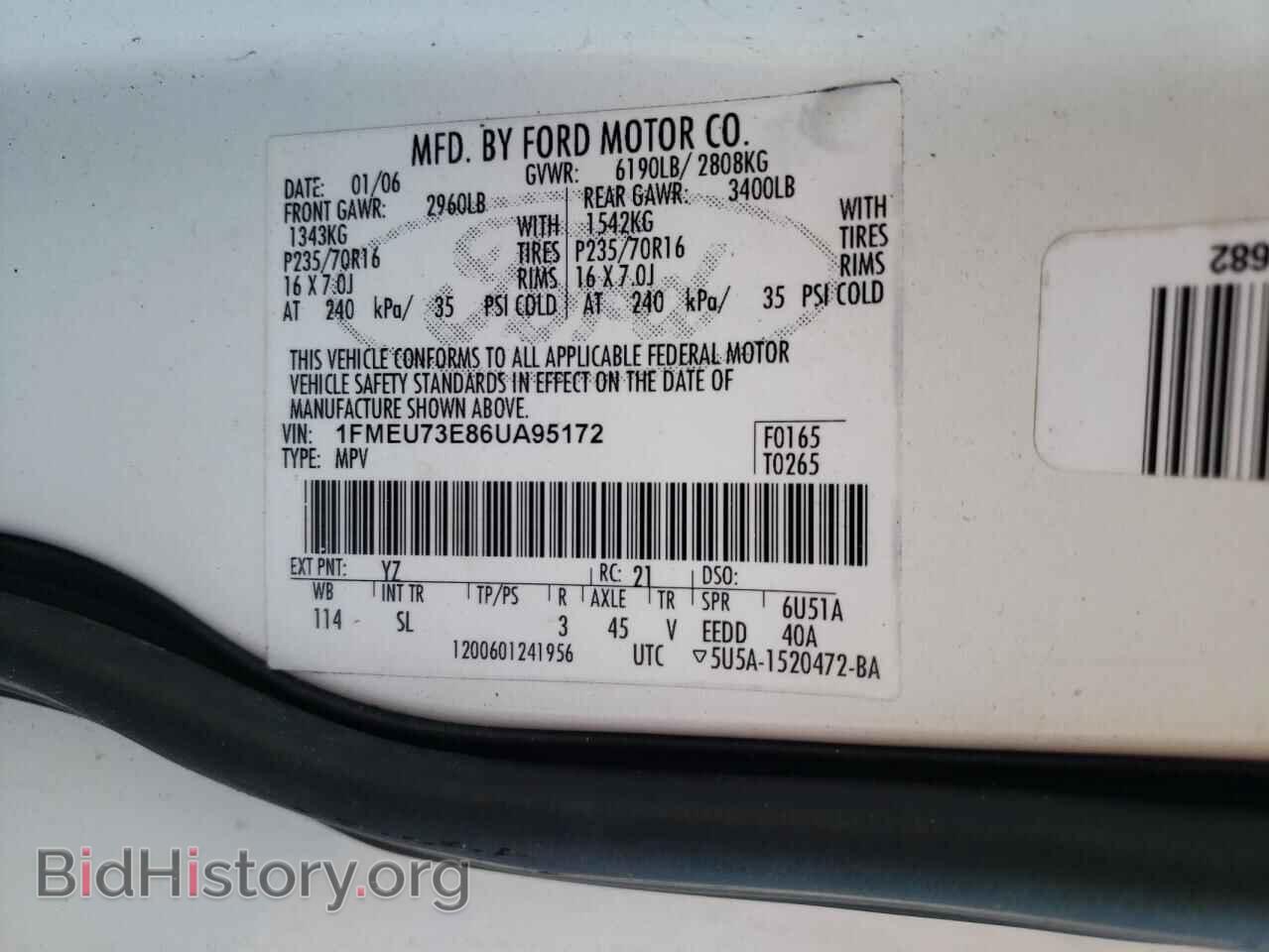 2006 FORD EXPLORER - VIN: 1FMEU73E86UA95172 - Фото 13