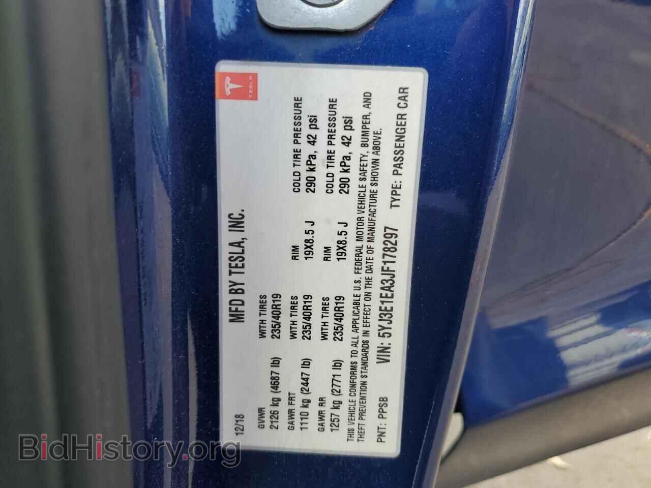2018 TESLA MODEL 3 - VIN: 5YJ3E1EA3JF178297 - Photo 13