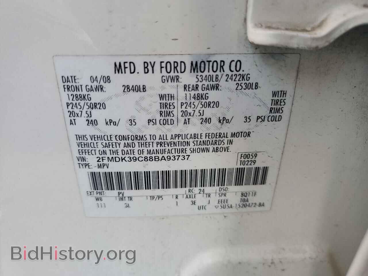2008 FORD EDGE - VIN: 2FMDK39C88BA93737 - Photo 13