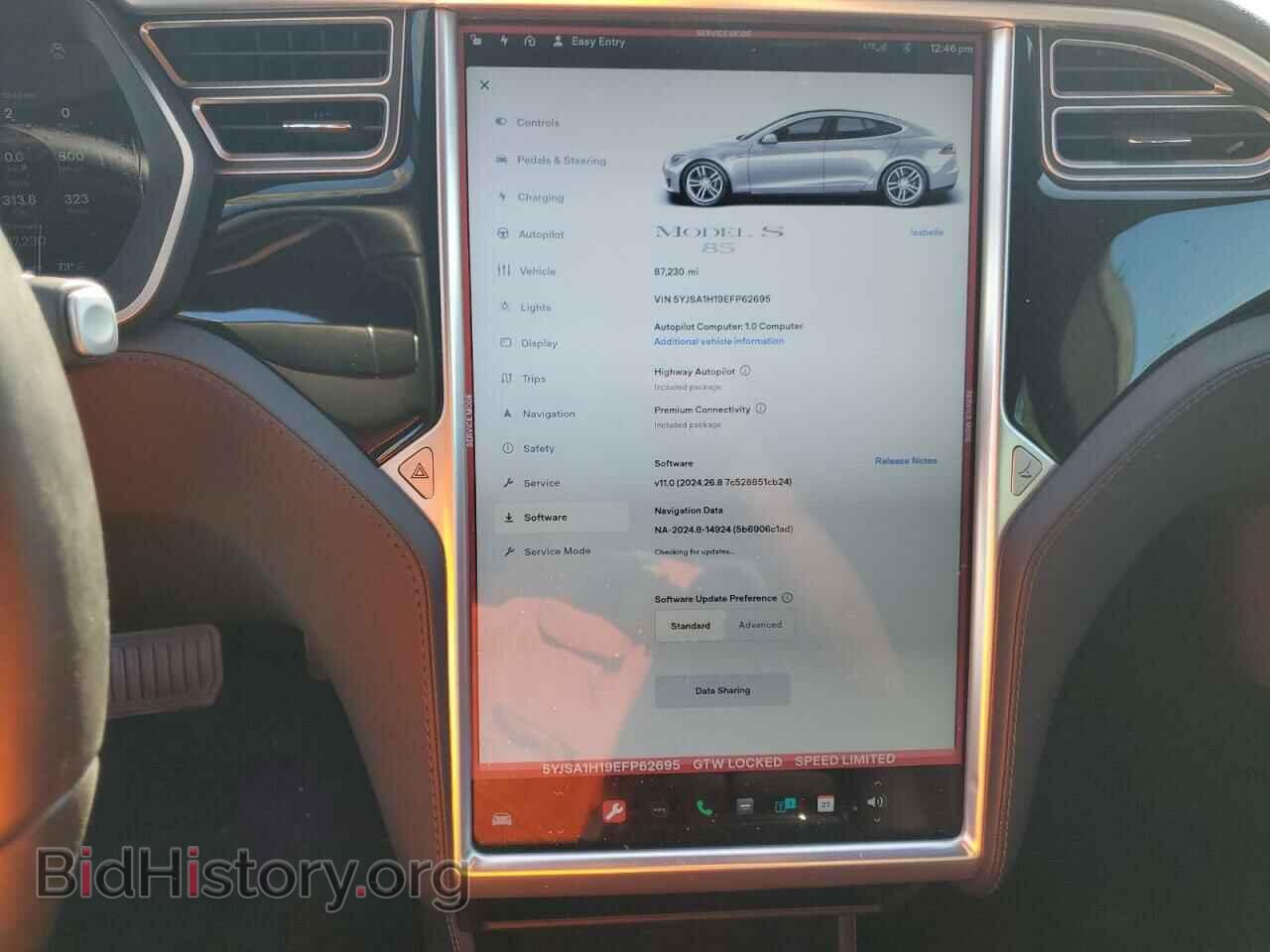 2014 TESLA MODEL S - VIN: 5YJSA1H19EFP62695 - Photo 9