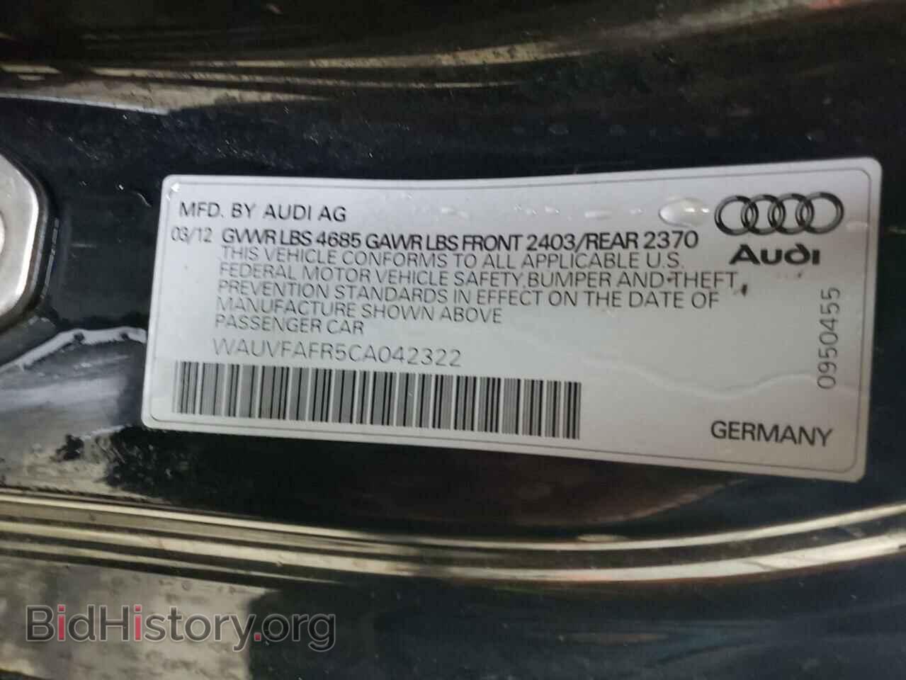 2012 AUDI A5 - VIN: WAUVFAFR5CA042322 - Photo 13
