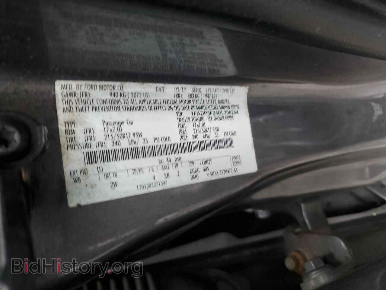 2013 FORD FOCUS - VIN: 1FADP3F24DL306264 - Фото 12