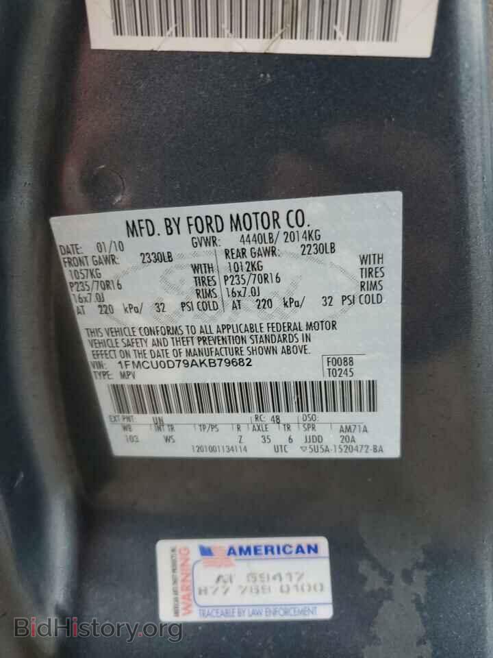 2010 FORD ESCAPE - VIN: 1FMCU0D79AKB79682 - Фото 12