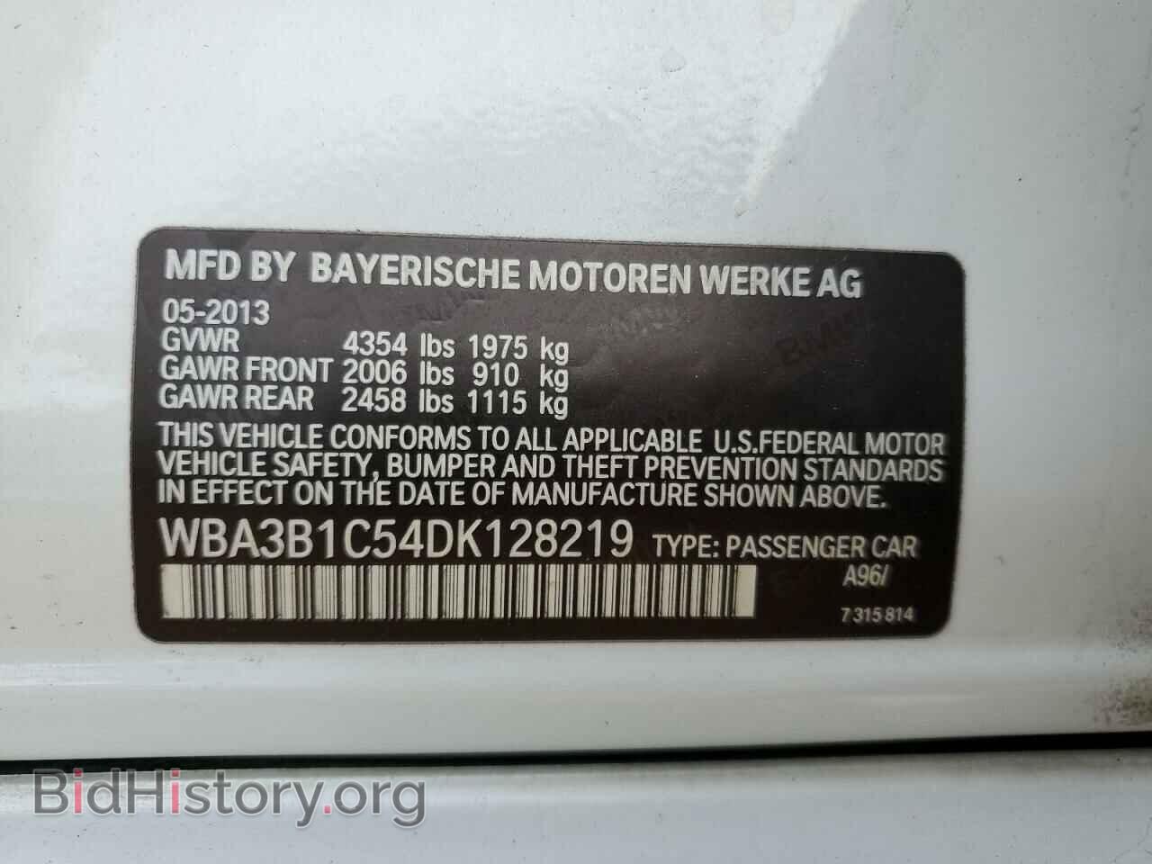 2013 BMW 3 SERIES - VIN: WBA3B1C54DK128219 - Фото 12