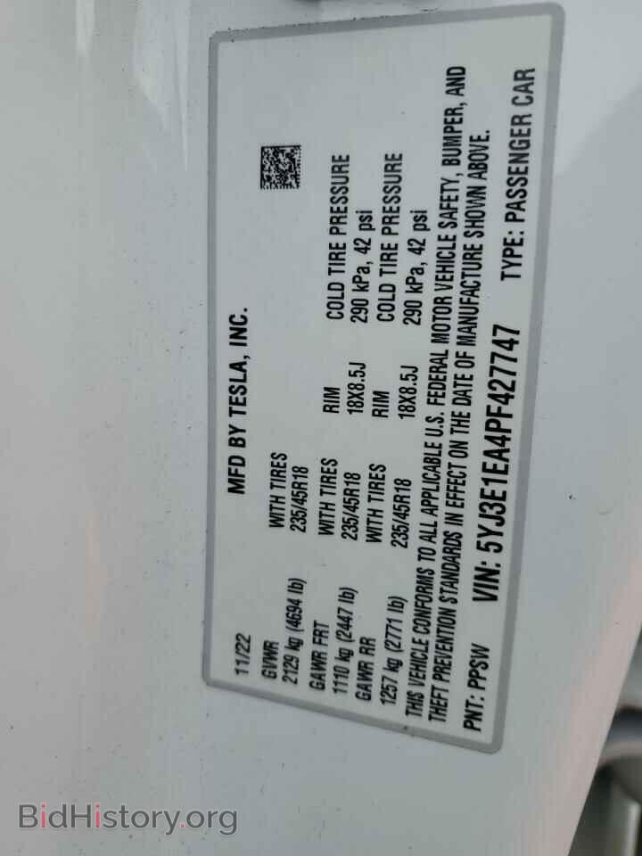 2023 TESLA MODEL 3 - VIN: 5YJ3E1EA4PF427747 - Photo 12