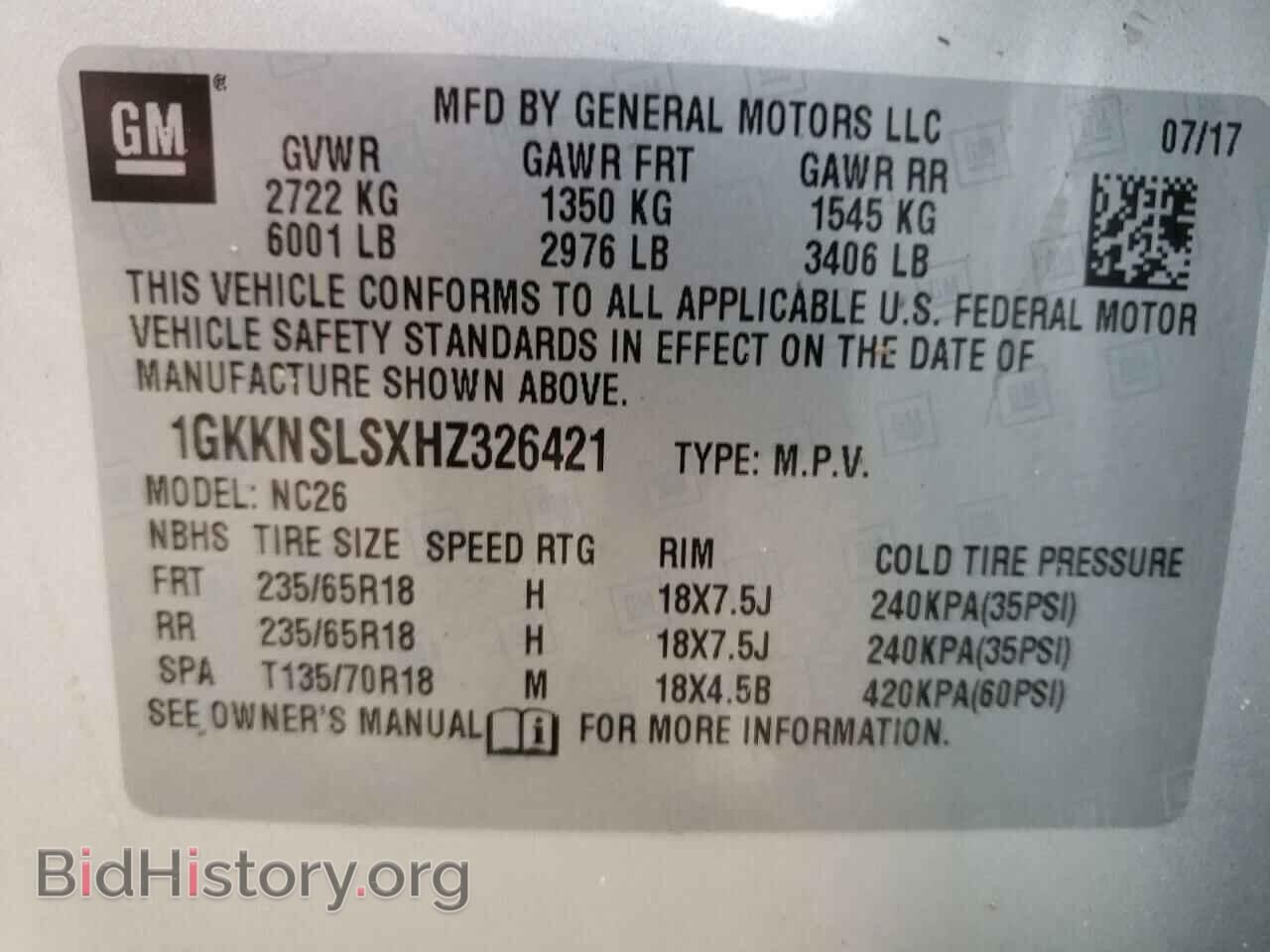 2017 GMC ACADIA - VIN: 1GKKNSLSXHZ326421 - Фото 13