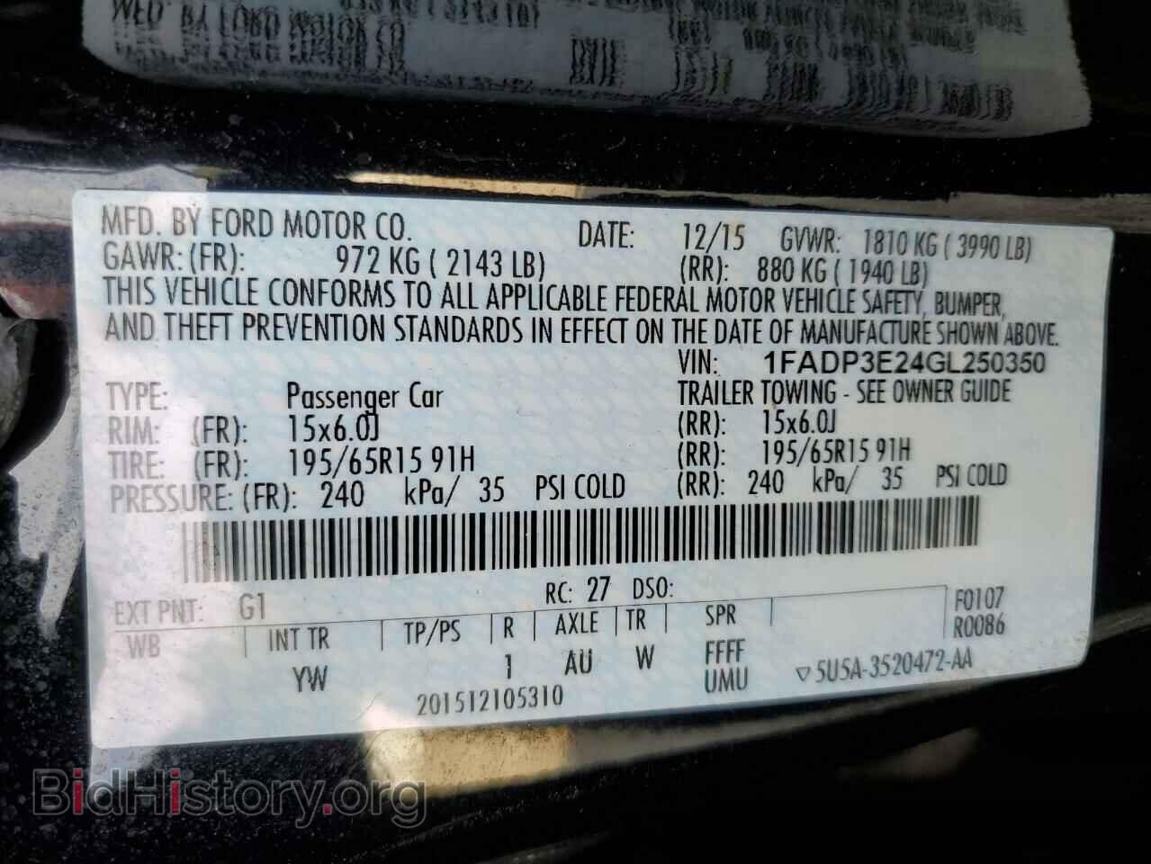 2016 FORD FOCUS - VIN: 1FADP3E24GL250350 - Фото 12