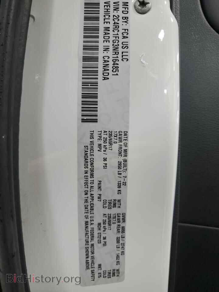 2022 CHRYSLER PACIFICA - VIN: 2C4RC1FG3NR164851 - Photo 13