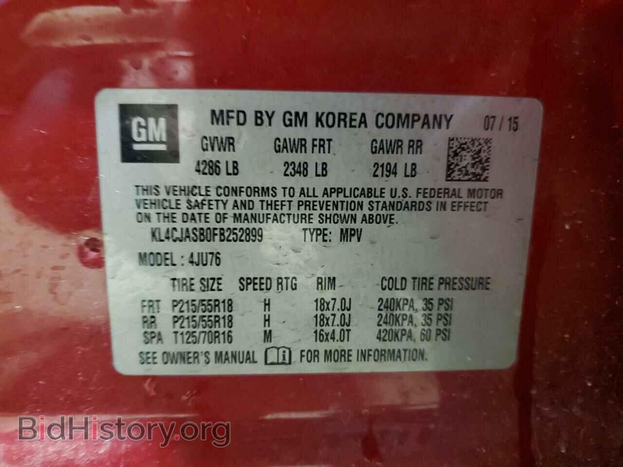2015 BUICK ENCORE - VIN: KL4CJASB0FB252899 - Photo 13
