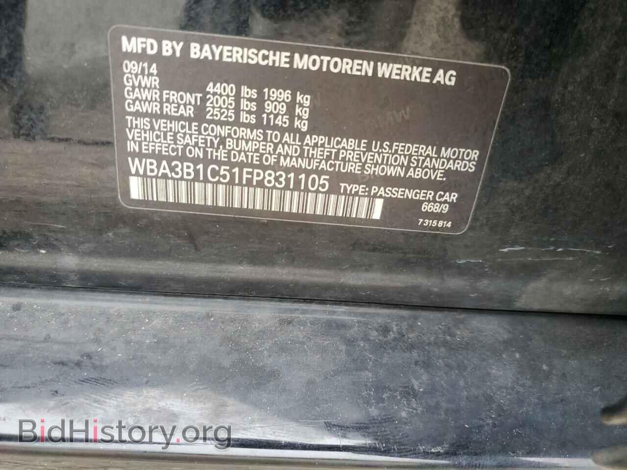 2015 BMW 3 SERIES - VIN: WBA3B1C51FP831105 - Фото 12