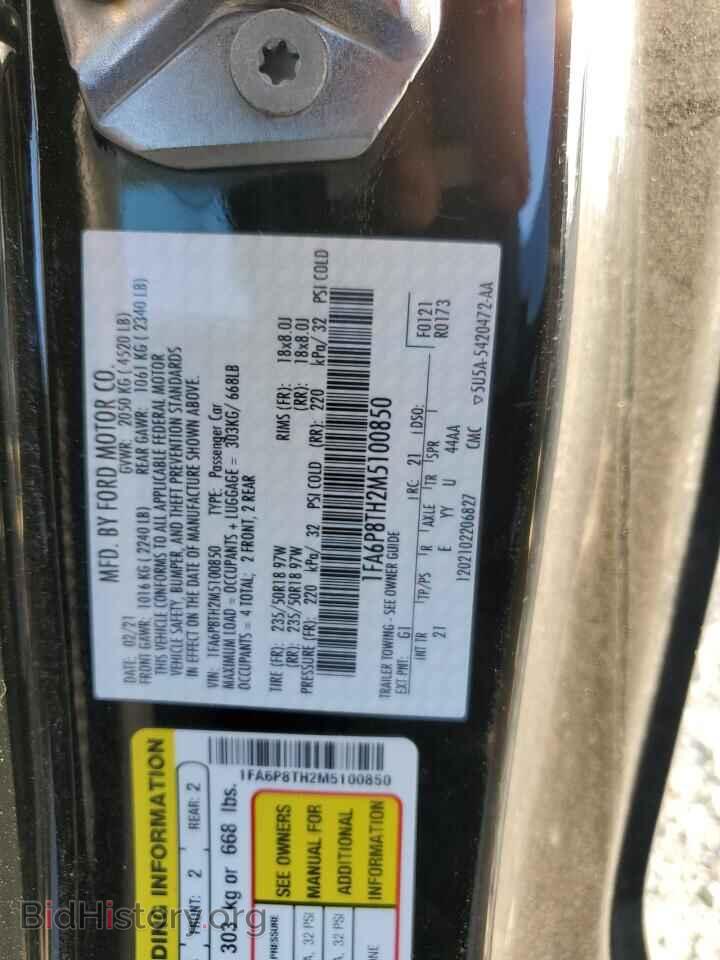 2021 FORD ALL Models - VIN: 1FA6P8TH2M5100850 - Фото 12