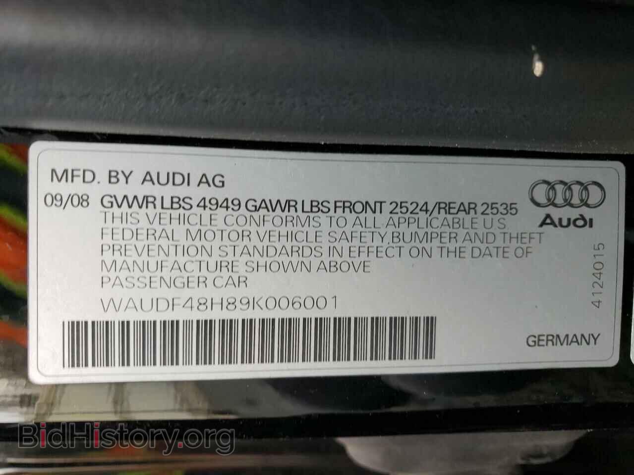 2009 AUDI A4 - VIN: WAUDF48H89K006001 - Фото 12