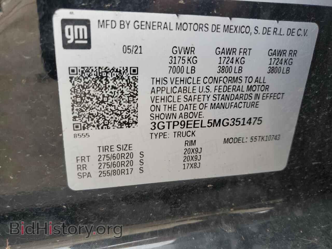 2021 GMC SIERRA - VIN: 3GTP9EEL5MG351475 - Фото 12