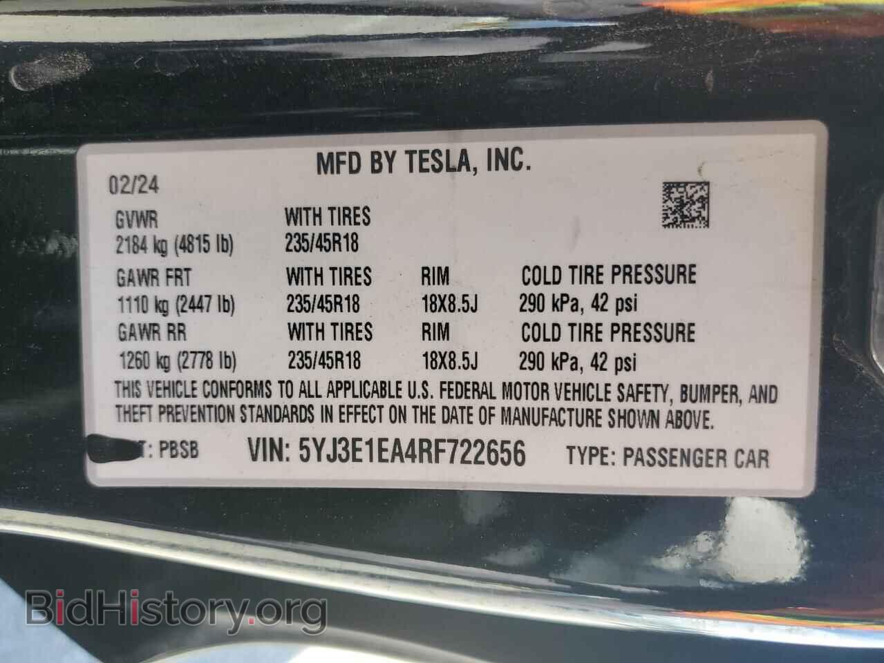 2024 TESLA MODEL 3 - VIN: 5YJ3E1EA4RF722656 - Photo 12