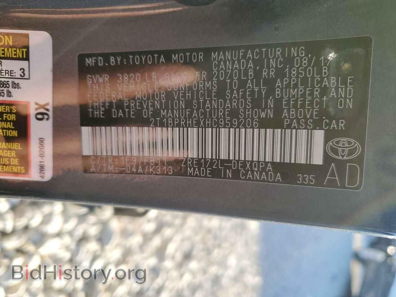 2017 TOYOTA COROLLA - VIN: 2T1BPRHEXHC959206 - Фото 13