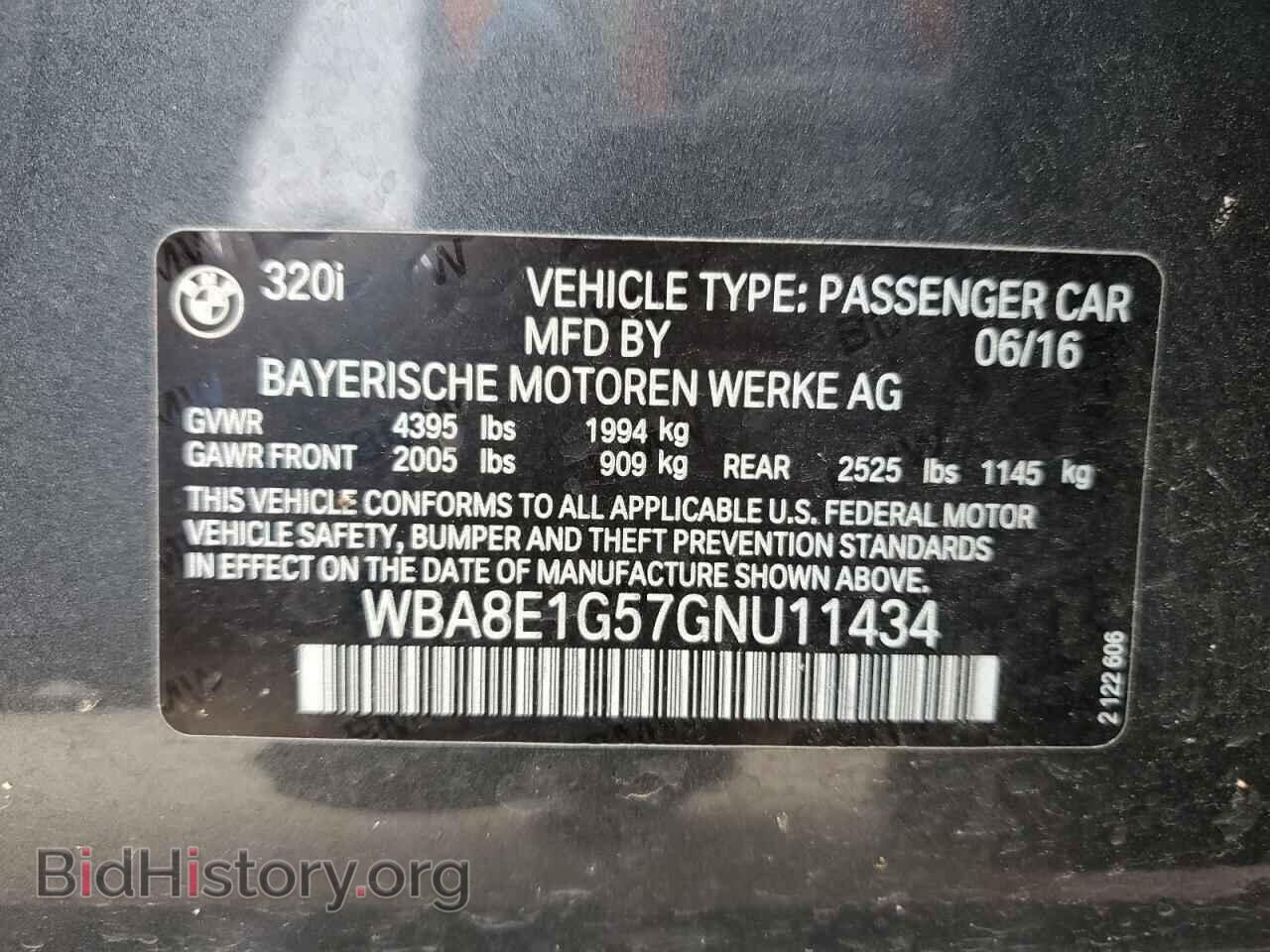 2016 BMW 3 SERIES - VIN: WBA8E1G57GNU11434 - Фото 12