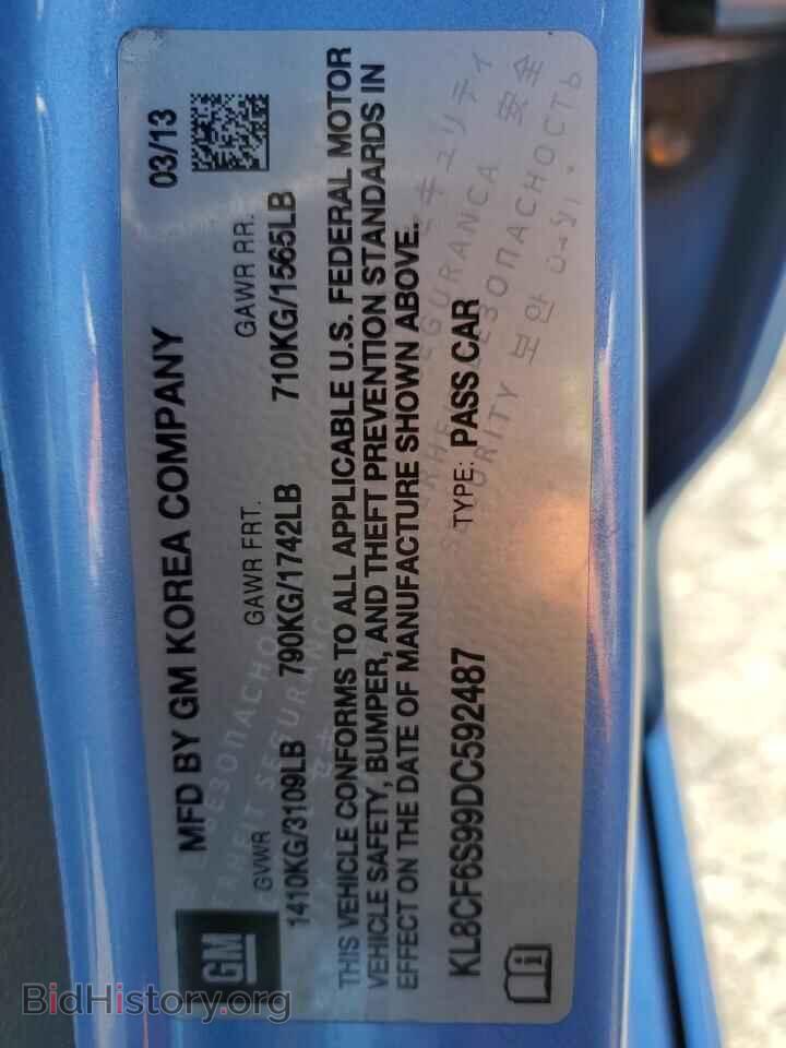 2013 CHEVROLET SPARK - VIN: KL8CF6S99DC592487 - Фото 12
